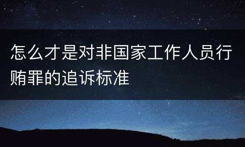 怎么才是对非国家工作人员行贿罪的追诉标准