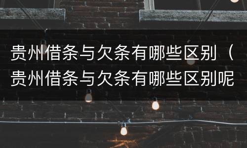 贵州借条与欠条有哪些区别（贵州借条与欠条有哪些区别呢）