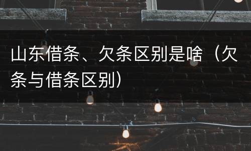 山东借条、欠条区别是啥（欠条与借条区别）