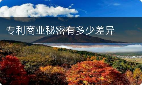 专利商业秘密有多少差异