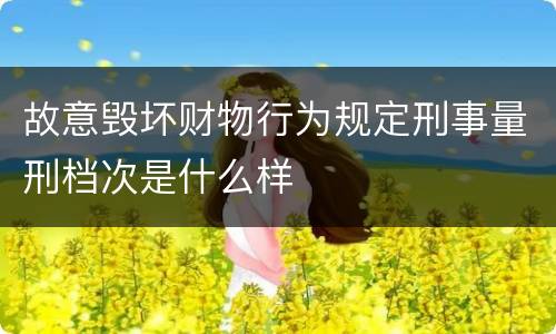 故意毁坏财物行为规定刑事量刑档次是什么样