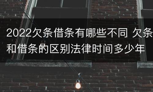 2022欠条借条有哪些不同 欠条和借条的区别法律时间多少年