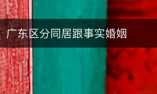 广东区分同居跟事实婚姻
