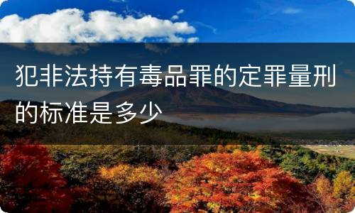 犯非法持有毒品罪的定罪量刑的标准是多少