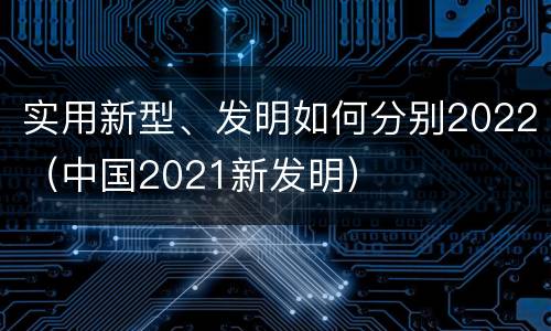 实用新型、发明如何分别2022（中国2021新发明）