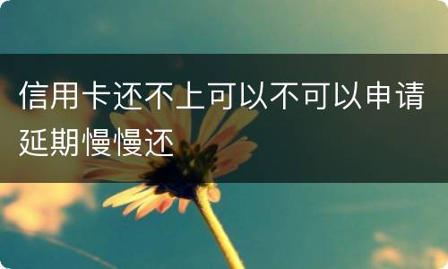 信用卡还不上可以不可以申请延期慢慢还