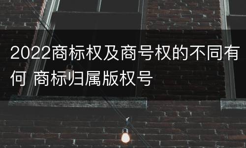 2022商标权及商号权的不同有何 商标归属版权号