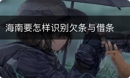 海南要怎样识别欠条与借条