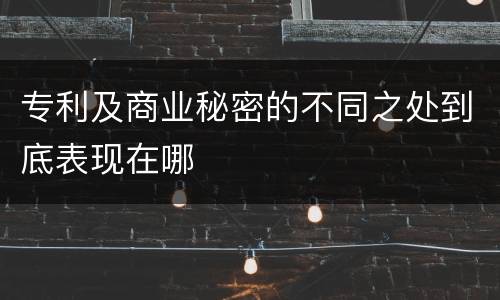 专利及商业秘密的不同之处到底表现在哪