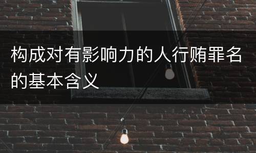 构成对有影响力的人行贿罪名的基本含义