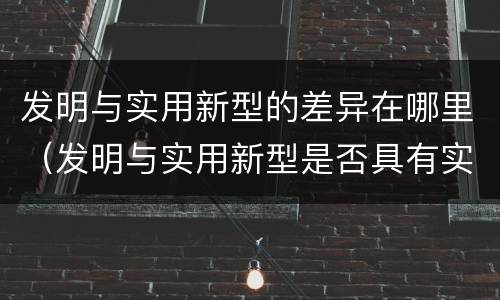 发明与实用新型的差异在哪里（发明与实用新型是否具有实用性）