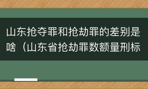 山东抢夺罪和抢劫罪的差别是啥（山东省抢劫罪数额量刑标准）