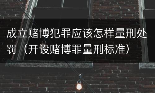 成立赌博犯罪应该怎样量刑处罚（开设赌博罪量刑标准）
