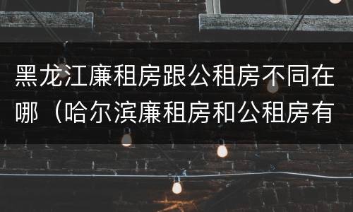 黑龙江廉租房跟公租房不同在哪（哈尔滨廉租房和公租房有什么区别）