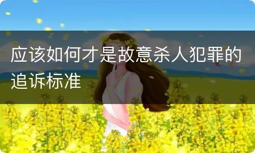 应该如何才是故意杀人犯罪的追诉标准