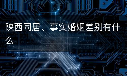 陕西同居、事实婚姻差别有什么