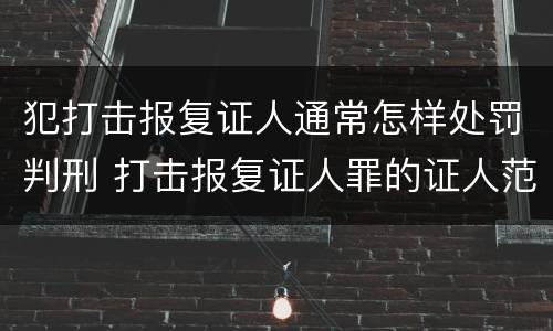 犯打击报复证人通常怎样处罚判刑 打击报复证人罪的证人范围