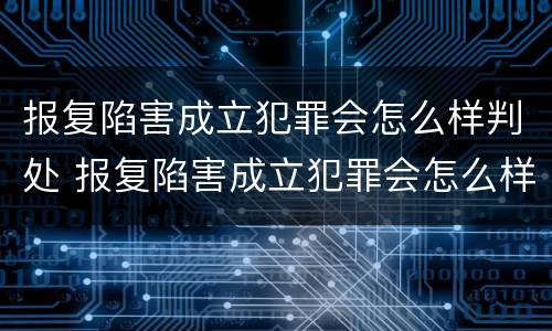 报复陷害成立犯罪会怎么样判处 报复陷害成立犯罪会怎么样判处呢