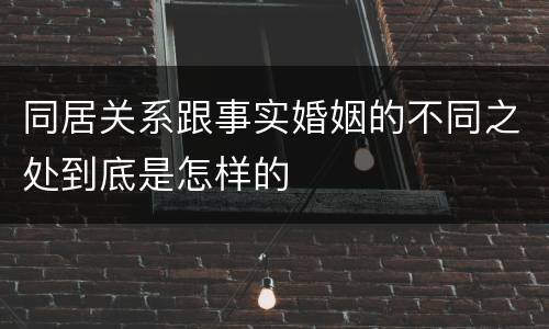 同居关系跟事实婚姻的不同之处到底是怎样的