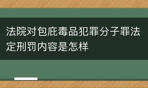 法院对包庇毒品犯罪分子罪法定刑罚内容是怎样