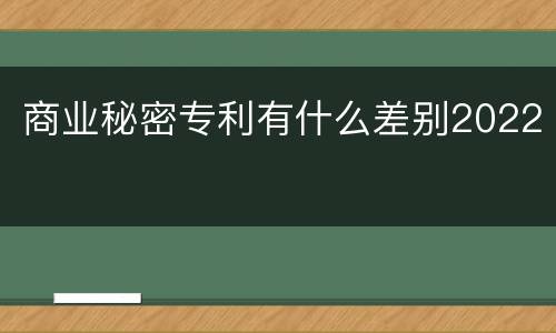 商业秘密专利有什么差别2022