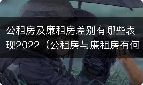 公租房及廉租房差别有哪些表现2022（公租房与廉租房有何区别）