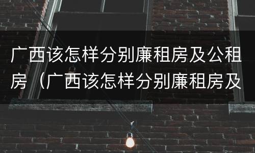 广西该怎样分别廉租房及公租房（广西该怎样分别廉租房及公租房的区别）