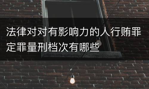 法律对对有影响力的人行贿罪定罪量刑档次有哪些