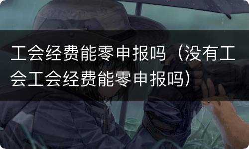 工会经费能零申报吗（没有工会工会经费能零申报吗）
