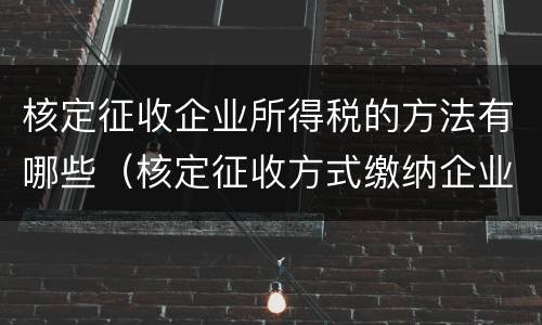 核定征收企业所得税的方法有哪些（核定征收方式缴纳企业所得税）