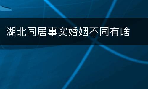 湖北同居事实婚姻不同有啥