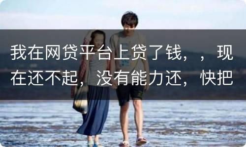 我在网贷平台上贷了钱，，现在还不起，没有能力还，快把家里人气死了，这可怎么办