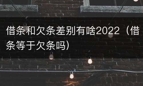借条和欠条差别有啥2022（借条等于欠条吗）