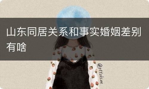 山东同居关系和事实婚姻差别有啥