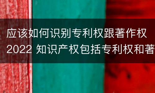 应该如何识别专利权跟著作权2022 知识产权包括专利权和著作权吗