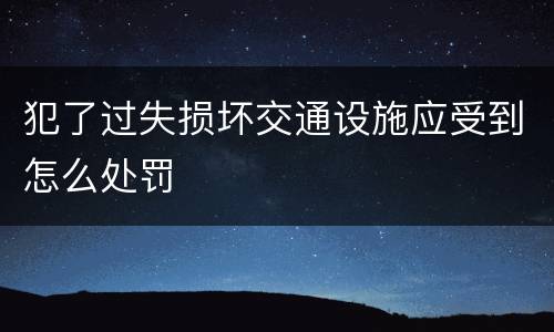 犯了过失损坏交通设施应受到怎么处罚