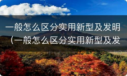 一般怎么区分实用新型及发明（一般怎么区分实用新型及发明的）