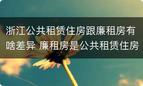 浙江公共租赁住房跟廉租房有啥差异 廉租房是公共租赁住房吗