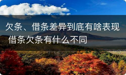 欠条、借条差异到底有啥表现 借条欠条有什么不同