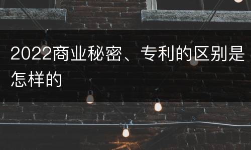 2022商业秘密、专利的区别是怎样的