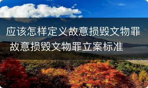 应该怎样定义故意损毁文物罪 故意损毁文物罪立案标准
