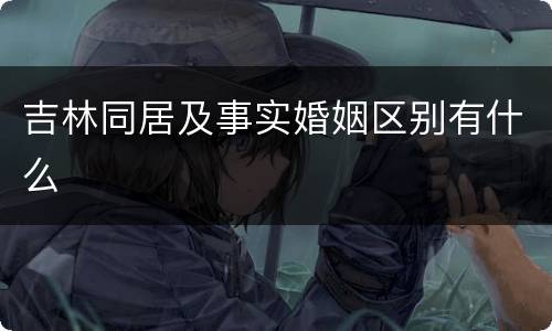 吉林同居及事实婚姻区别有什么