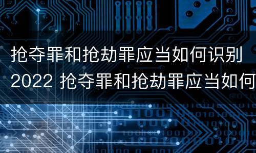 抢夺罪和抢劫罪应当如何识别2022 抢夺罪和抢劫罪应当如何识别2022年
