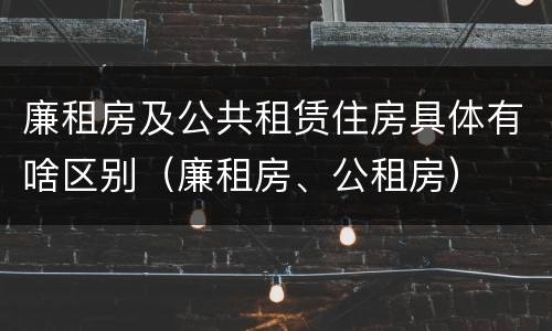 廉租房及公共租赁住房具体有啥区别（廉租房、公租房）