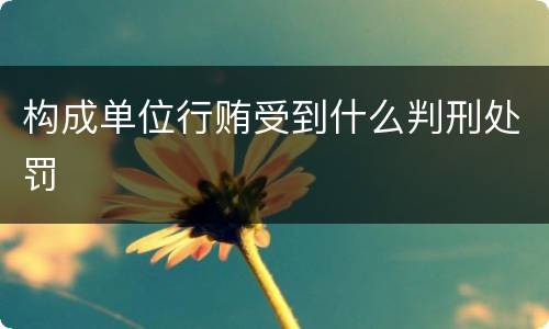 构成单位行贿受到什么判刑处罚