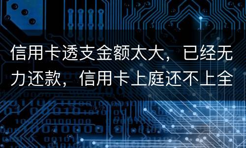 信用卡透支金额太大，已经无力还款，信用卡上庭还不上全款怎么办