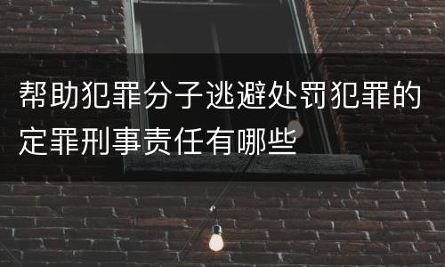 帮助犯罪分子逃避处罚犯罪的定罪刑事责任有哪些