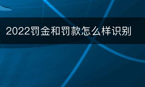 2022罚金和罚款怎么样识别