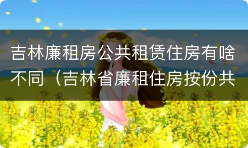 吉林廉租房公共租赁住房有啥不同（吉林省廉租住房按份共有产权实施管理办法）
