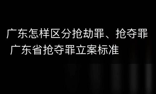 广东怎样区分抢劫罪、抢夺罪 广东省抢夺罪立案标准
